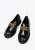 Wittchen Dames Leren Mocassins met Decoratieve Ketting op Platform Zwart