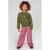 Jubel imitatieleren broek Moon Flowers roze