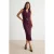 TRENDYOLMİLLA Dames Paars Effen Midi Mouwloos Bodycon Jurken
