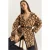 Oversized Lange Cardigan met Luipaardprint en Zakken