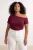 Trendyol Curve Dames Bordeaux Effen Kort Getailleerd Grote maten Blouses