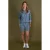 TQ-Amsterdam straight high waist gestreepte casual short blauw