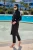 Zwarte, bescheiden badmode Burkini-set met volledige dekking