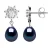 Oorbellen Dangle zoetwater parels sieraden Black Peren 7-8 mm 925
