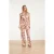 Smashed Lemon Jumpsuit met bruine zebraprint en v-hals |