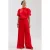 HARPER & YVE wide leg high waist gebloemde broek rood