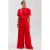 HARPER & YVE wide leg high waist gebloemde broek rood