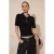 TRENDYOLMİLLA Dames Zwart Effen Kort Getailleerd Blouses