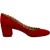 Chloé Lauren Scallop Blokhak Pumps in Rood Suède