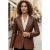 Dames beige Italiaanse leren blazerjas – Eclipse