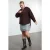 Trendyol Curve Dames Bruin Effen Lang Oversized Grote maten Sweatshirts