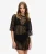 Beach Cover Up Mini-jurk met Kanten Details Zwart