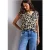 Street One Dames Shirt met V-hals en leoprint in Beige
