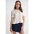Gestructureerde Muslin Crew Neck Blouse met Knopsluiting
