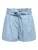 Pleated Denim Shorts with Tie Belt Wo – Light Blue