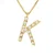Ketting Diamonds 0.07 Cts letter van het alfabet “K” Geel Goud 18 Karaat