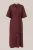 WE Fashion – Dames midi jurk met structuur – Regular fit – Bordeauxrood – Viscose –