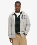 Superdry Mannen Vintage Athletic Hoodie met Rits Lichtgrijs
