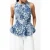 French Connection Charlotte Jacquard Peplum Top Light Wash