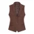 Dames roestbruin visgraat wollen tweed gilet met ruitjesmotief