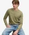 Waffle Henley Top met Lange Mouwen Khaki