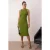 TRENDYOLMİLLA Dames Groen Effen Midi Mouwloos Stijlvol/Avond Bodycon Jurken