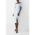 French Connection Echo Crepe Off Shoulder Dress Cashmere Blue