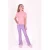 B.Nosy slim regular waist gestreepte flared broek roze