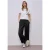 Street One Dames Wide Legs broek met knoopdetail in Zwart