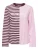 Only Onlava L/s Half Striped T-shirt Jrs 15397922 T-shirt Lange Mouw 5273743 Chalk Pink Wine Str Cd Text
