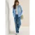 Cecil Dames Jas met lange mouwen, capuchon en zakken in Blauw