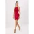 TRENDYOLMİLLA Dames Rood Effen Kort / Mini Mouwloos Bodycon Jurken