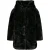 Urban Classics Meisjes Teddy Fleece Mantel met Capuchon (Zwart)