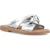 Hush Puppies Amy Breed Passende Leren Dames Zilveren Standaard Sandalen
