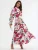 MSN Collection Jurk  groen / pruim / rood / wit