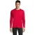 SOLS Heren Imperial Katoenen T-shirt met lange mouwen (Rood)