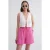 Hoog-Waisted Textured Katoenen Shorts