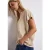 Street One Dames Blouse met gespleten hals in effen kleur in Beige