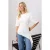 TRENDYOLMİLLA Dames Ecru Effen Kort Getailleerd T-shirts