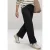 Street One Dames High Waist broek met wijde pijpen in casual pasvorm in Zwart