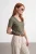 Katoenen Tencel V-hals Korte Mouwen Blouse
