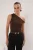 TRENDYOLMİLLA Dames Bruin Effen Mouwloos Getailleerd Blouses