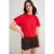 TRENDYOLMİLLA Dames Rood Effen Kort Regular fit Blouses