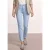 Street One Dames Straight Legs jeans met franje aan de zoom in Blauw
