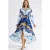 Abstracte Print Lange Mouw Maxi Jurk met Strikdetail