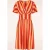 Topvintage Exclusive ~ Sadie Stripes swing jurk in rood en oranje