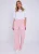 Roze uitlopende broek met elastische tailleband