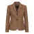 Dames Oak Brown Tailored Fit Tweed Blazer met visgraatmotief