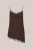 WE Fashion – Dames asymmetrisch singlet met kant – Regular fit – Donkerbruin –