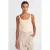 Geribbeld vierkant decolleté mouwloos blouse